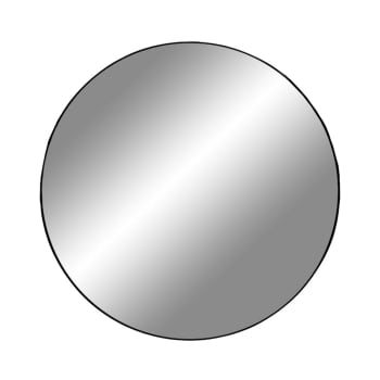 Jersey - Miroir rond en métal D80cm noir