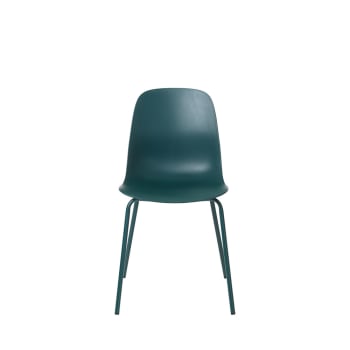 Hel - Lot de 4 chaises en plastique et métal vert d'eau