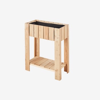 Jardinière Sur Pied Outsunny Avec Roulettes - Potager élevé - Bois Sapin - 123x54x87 Cm