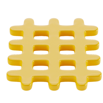 Orsay - Dessous de plat céramique grid jaune 14cm
