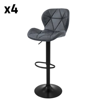 Set di 4 sgabelli da bar di design sedie da cucina seduta imbottita in PU con cuciture stile moderno per cucina bar marrone 120005374