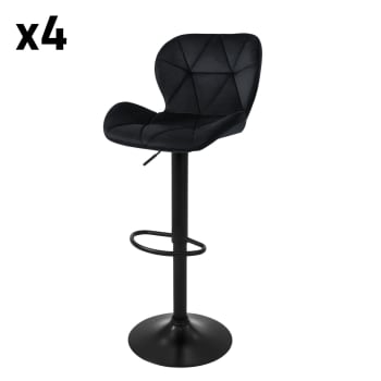 Juego de 2 taburetes de bar de diseño sencillo con reposapiés de