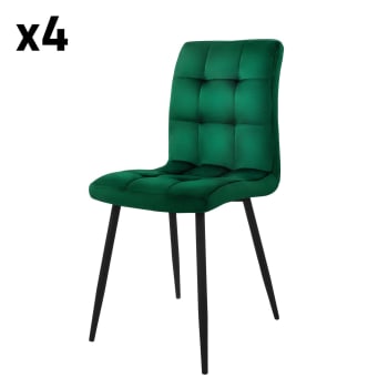 Set Di 4 Sgabelli Da Bar HOMCOM - Altezza 72 Cm, Poggiapiedi, Imbottiti In Velluto Verde E Nero