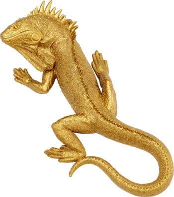 Lizard - Wandobjekt Echse, gold, 40x17cm