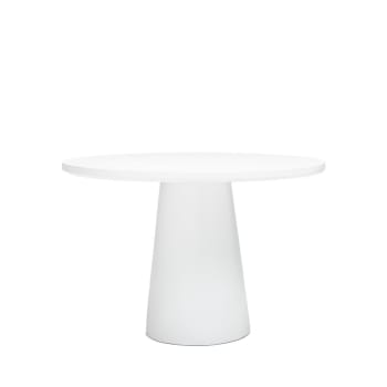 Danli - Table à manger ronde en fibre de ciment D110cm blanc