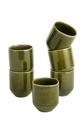 Rhea - 6er-Set 316 ml grüne Keramikbecher