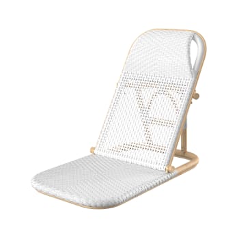 Favignana - Chaise de plage blanche pliable en tissage synthétique