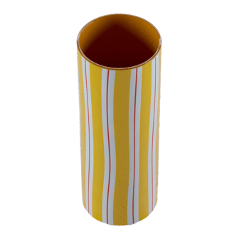 Orlando - Vase cylindrique à rayures jaune grand modèle 24cm