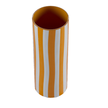 Orlando - Vase cylindrique à rayures orange grand modèle 24cm