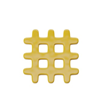 Beaubourg - Sous-plat décoratif en céramique grid jaune 20cm