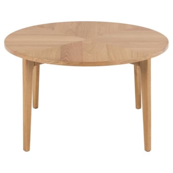 Lauzia - Table basse ronde minimaliste en bois clair