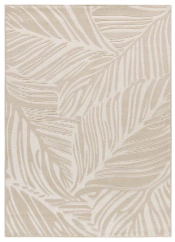 Sensation - Tapis avec motif végétal en relief en blanc 80x150 cm