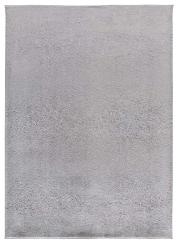 Coraline - Alfombra lisa lavable color plata, 120x170 cm