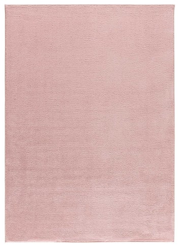 Coraline - Tapis uni lavable couleur rose 160x220 cm