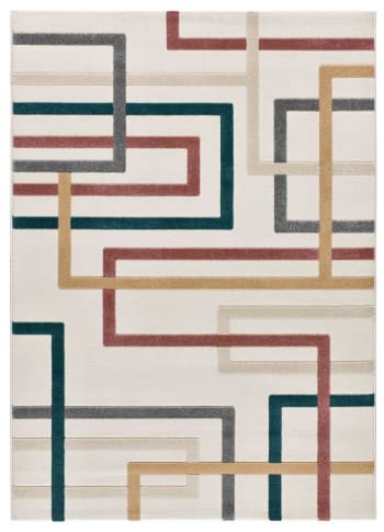 Karisma - Tapis avec formes géométriques multicolores en relief 80x150 cm