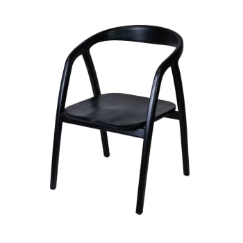 Anta noir - Chaise noire en bois de teck avec accoudoirs 78x54x54