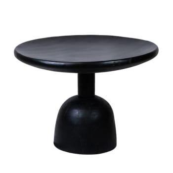 Blacky m - Table basse noire ronde en bois 45x65