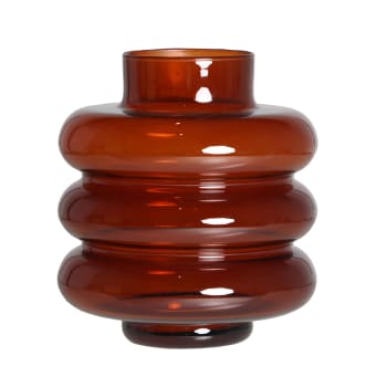 Vase en verre orange 24x24x27 cm