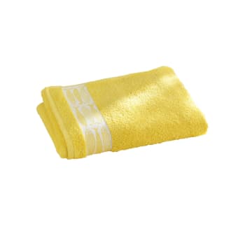 Sardinette - Serviette de toilette 50x100 jaune mimosa en coton 450 g/m²