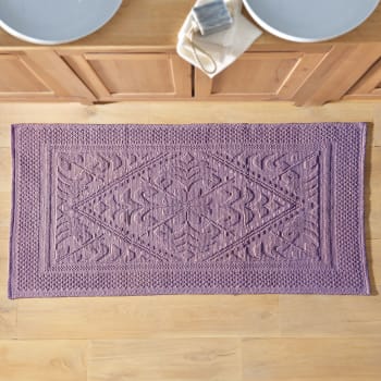 Helios - Tapis de bain 60x120 violet en coton