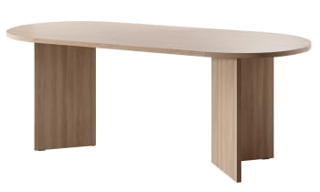 Ovo - Ovaler Esstisch für 6-8 Personen, Eichenholz-Optik, 204x90 cm