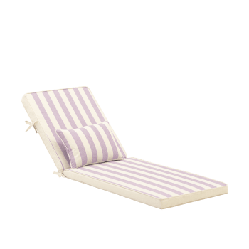 Eolias - Coussin à rayures avec petit coussin pour chaise longue violet