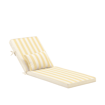 Eolias - Coussin à rayures avec petit coussin pour chaise longue jaune