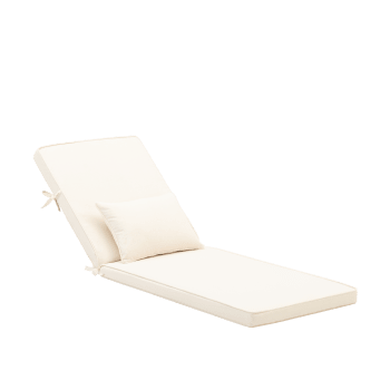 Eolias - Coussin écru avec petit coussin pour chaise longue de jardin
