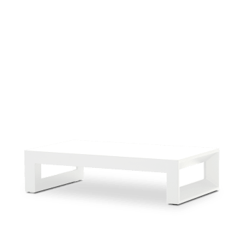 San francisco - Table basse de jardin aluminium blanc 140x80