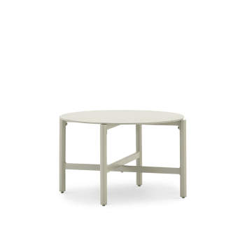 Milos - Tavolino da giardino rotondo 84cm in finta pietra
