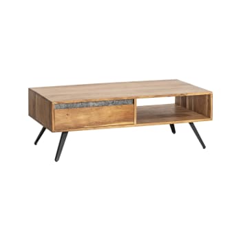 Yvan - Table basse en bois marron 115x60 cm