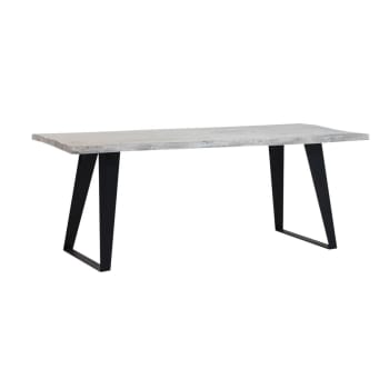 Table à manger en bois gris clair 200x90 cm