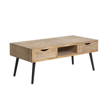 Natural - Table basse en bois marron 120x60 cm