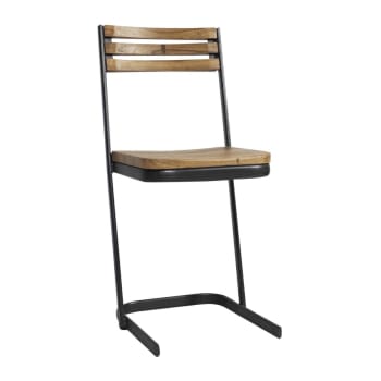 JAIN - Chaise en métal gris 39x35.5 cm