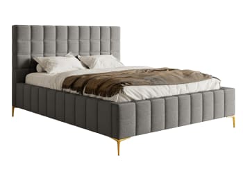 Szejlo - Bett mit Polsterrahmen in Grau, 160 cm