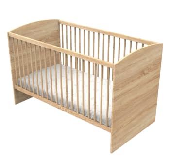 Azur - Lit évolutif 140x70 - Little Big Bed en bois décor chêne doré