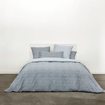 Timeless - Parure de lit percale bleu foncé 260x240 + 2x65x65 cm