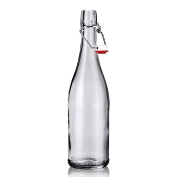 Popine - Lot de 6 bouteilles en verre avec bouchon mécanique 75cl