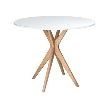 Runder Esstisch aus Holz, 70x70x73 Weiss Jubi | Maisons du Monde