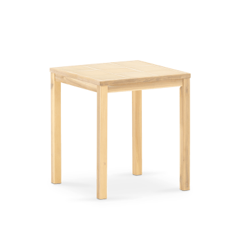 Bisbal - Table de jardin en bois et céramique beige 65x65