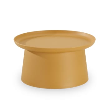 Murano - Table d’appoint ronde en polypropylène  jaune D70cm