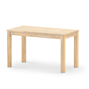 Bisbal - Table de jardin en bois et céramique beige 125x65