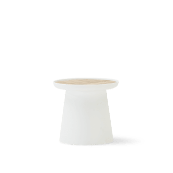 Murano - Tavolino rotondo polipropilene con vassoio D50 bianco