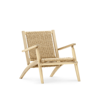 Serena - Pack 2 fauteuils pliants bois et rotin synthétique