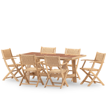 Bisbal & serena - Set de repas jardin 6 pl table céramique terrecuit 168x87