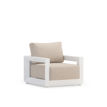 San francisco - Pack 2 fauteuils jardin aluminium blanc