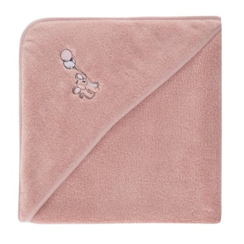 Baby soft souris sky - Cape de bain en coton peigné zéro twist  nude 75x75 cm