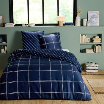 NARCISO Parure De Lit 2 Personnes 4 Pièces Microfibre Bicolore - Drap Housse 170x190+25, Drap Plat 230x270, 2 Taies 50x80 - Doux, Respirant & Sans Repassage Drap Microfibre Sans Repassage