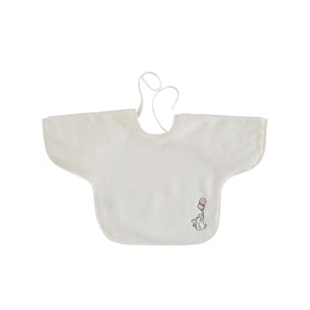 Baby soft souris sky - Bavoir à manches en coton peigné  zéro twist  ecru Taille unique