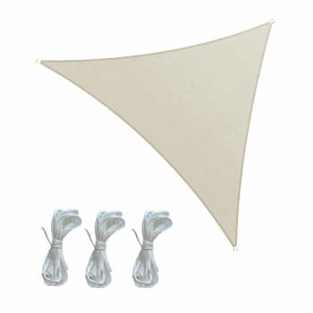 Toile d'ombrage triangulaire imperméable 5x5x5 en blanc crème